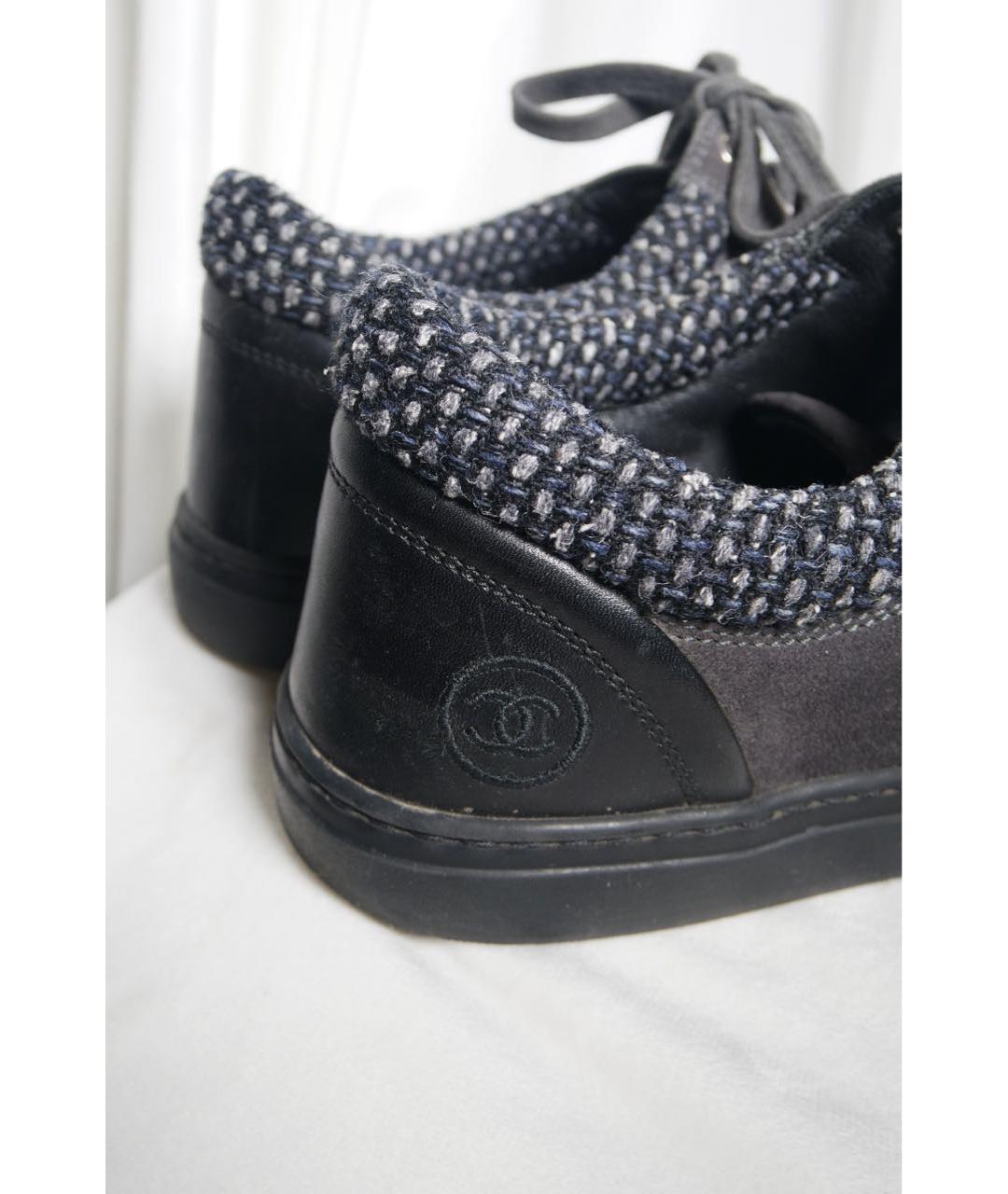 CHANEL Антрацитовые замшевые кеды, фото 7