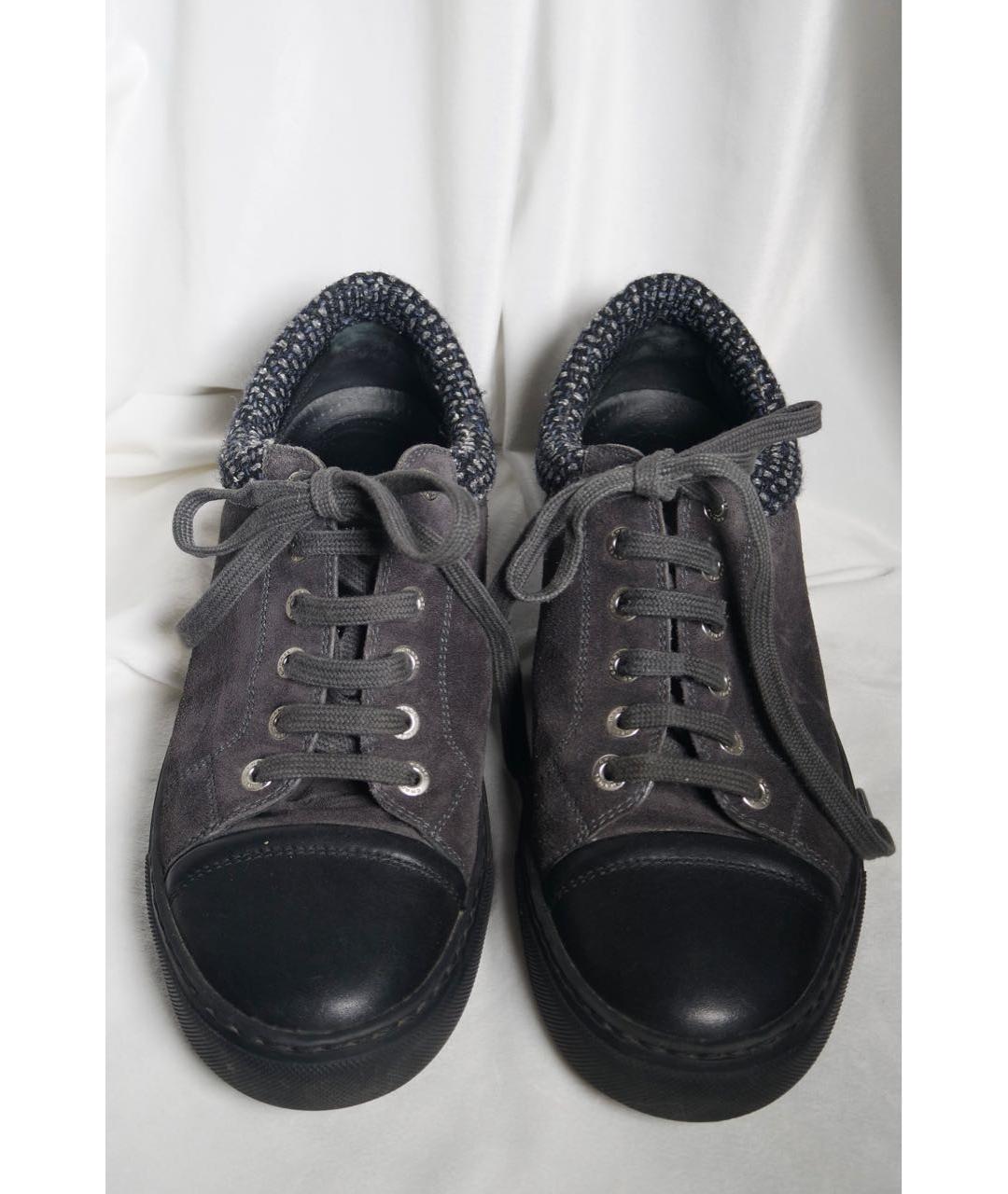 CHANEL Антрацитовые замшевые кеды, фото 2