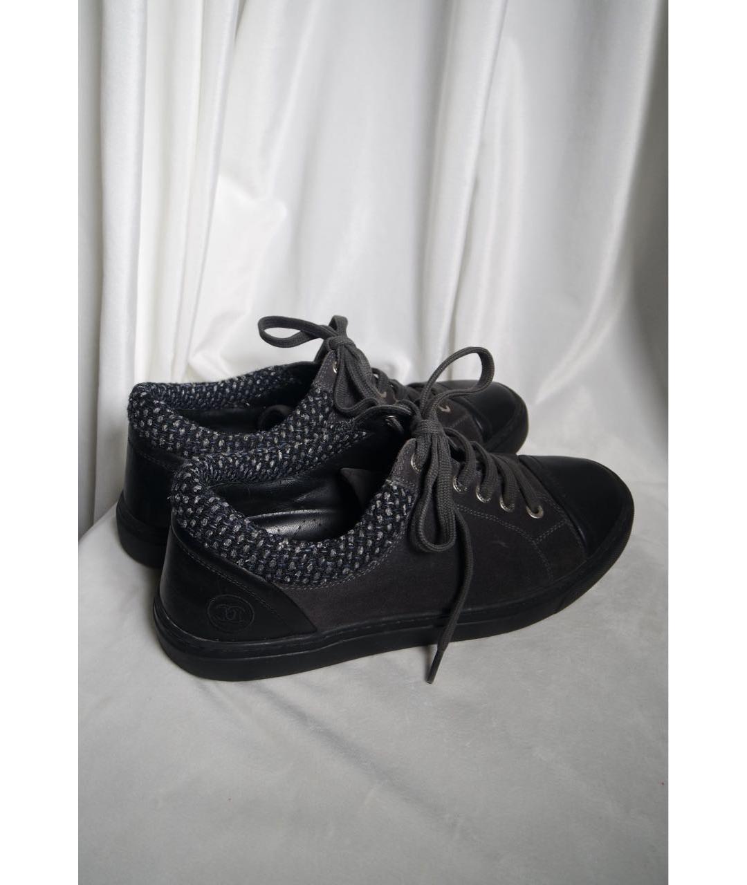 CHANEL Антрацитовые замшевые кеды, фото 8