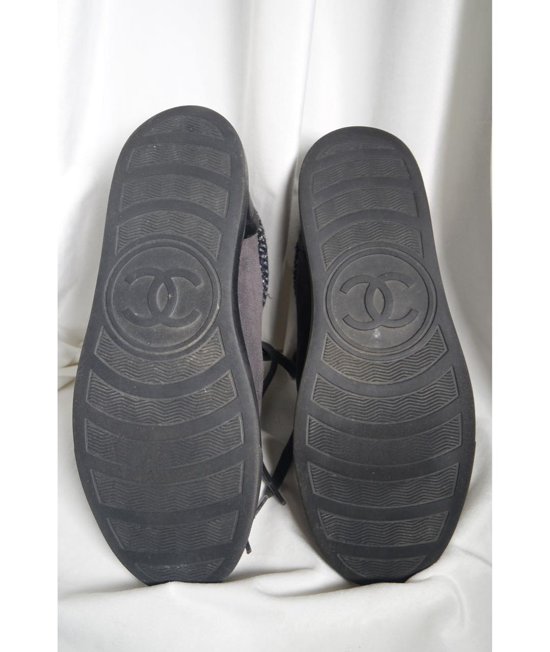 CHANEL Антрацитовые замшевые кеды, фото 4