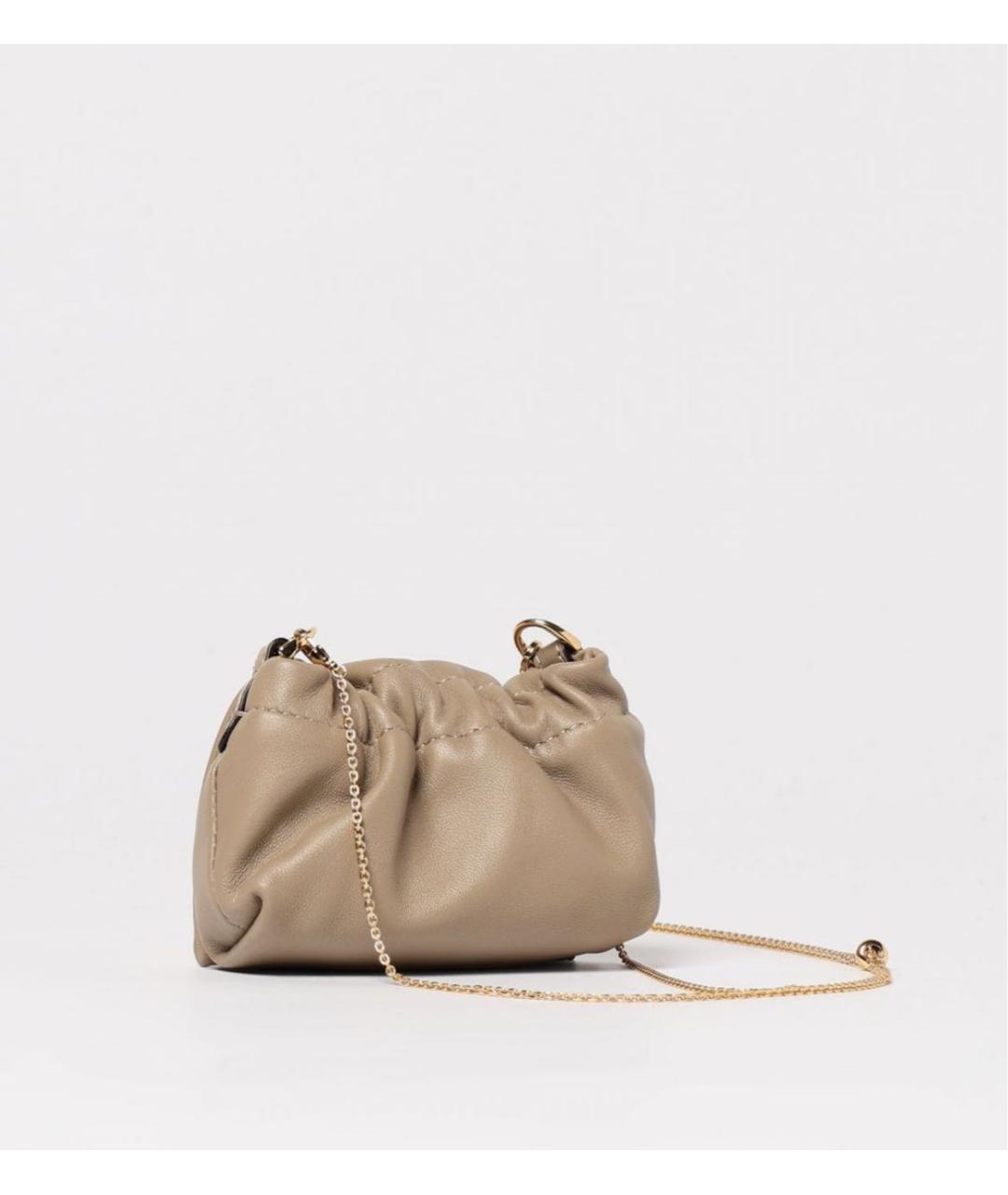 FENDI Бежевая кожаная сумка через плечо, фото 3