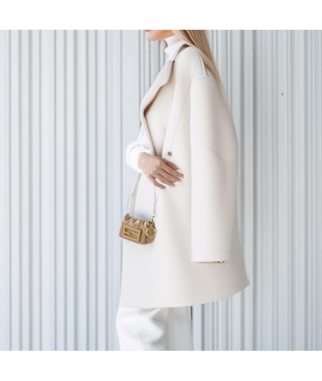 FENDI Бежевая кожаная сумка через плечо, фото 7