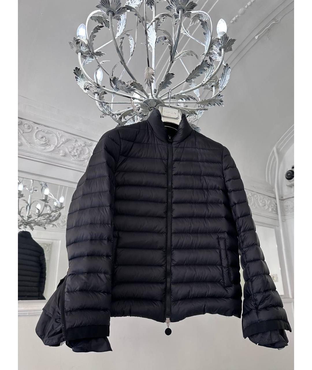 MONCLER Темно-синий полиэстеровый пуховик, фото 2
