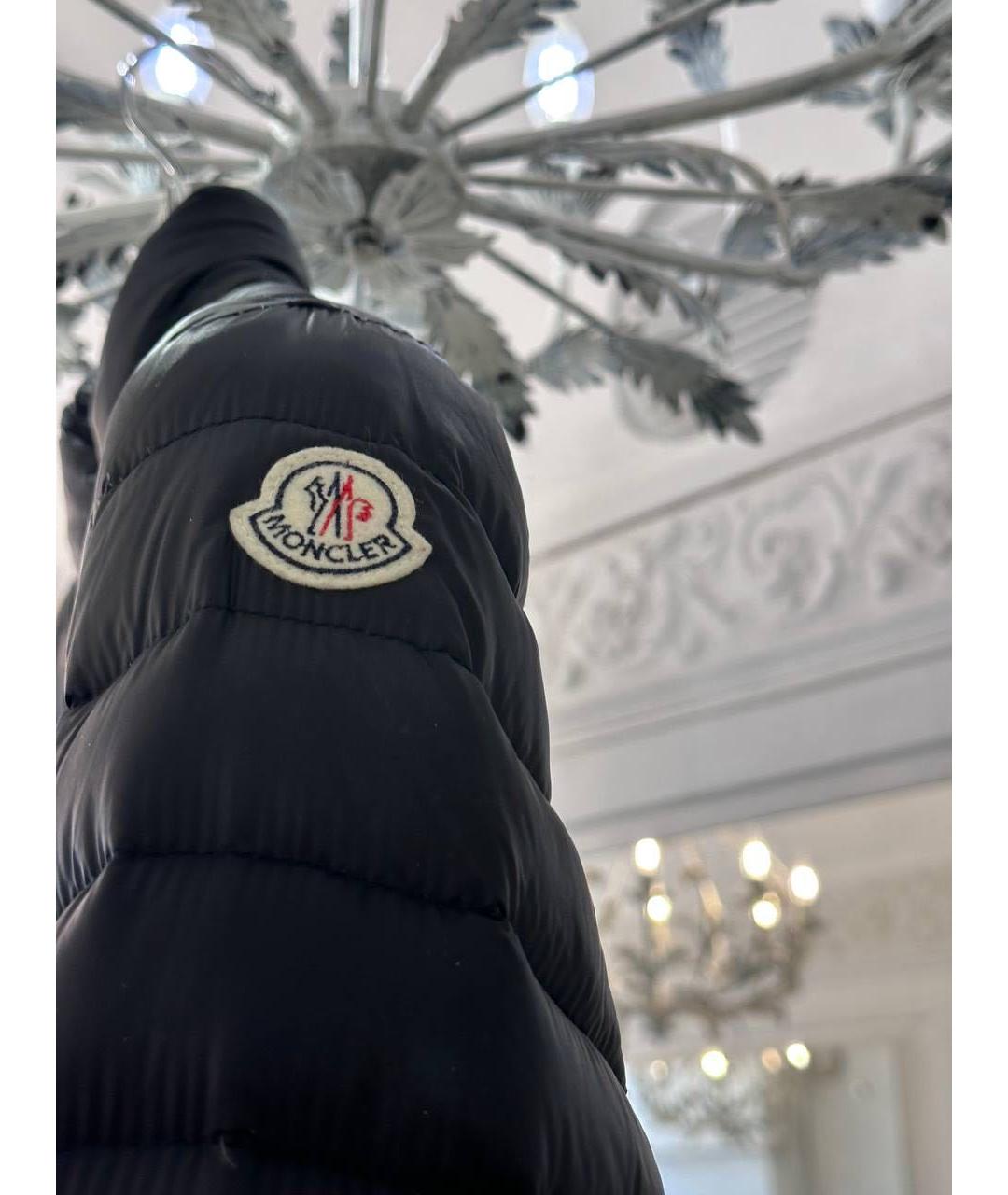 MONCLER Темно-синий полиэстеровый пуховик, фото 4