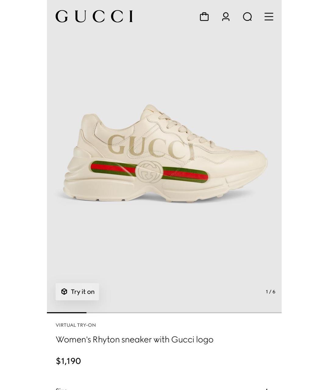 GUCCI Бежевые кожаные кроссовки, фото 8