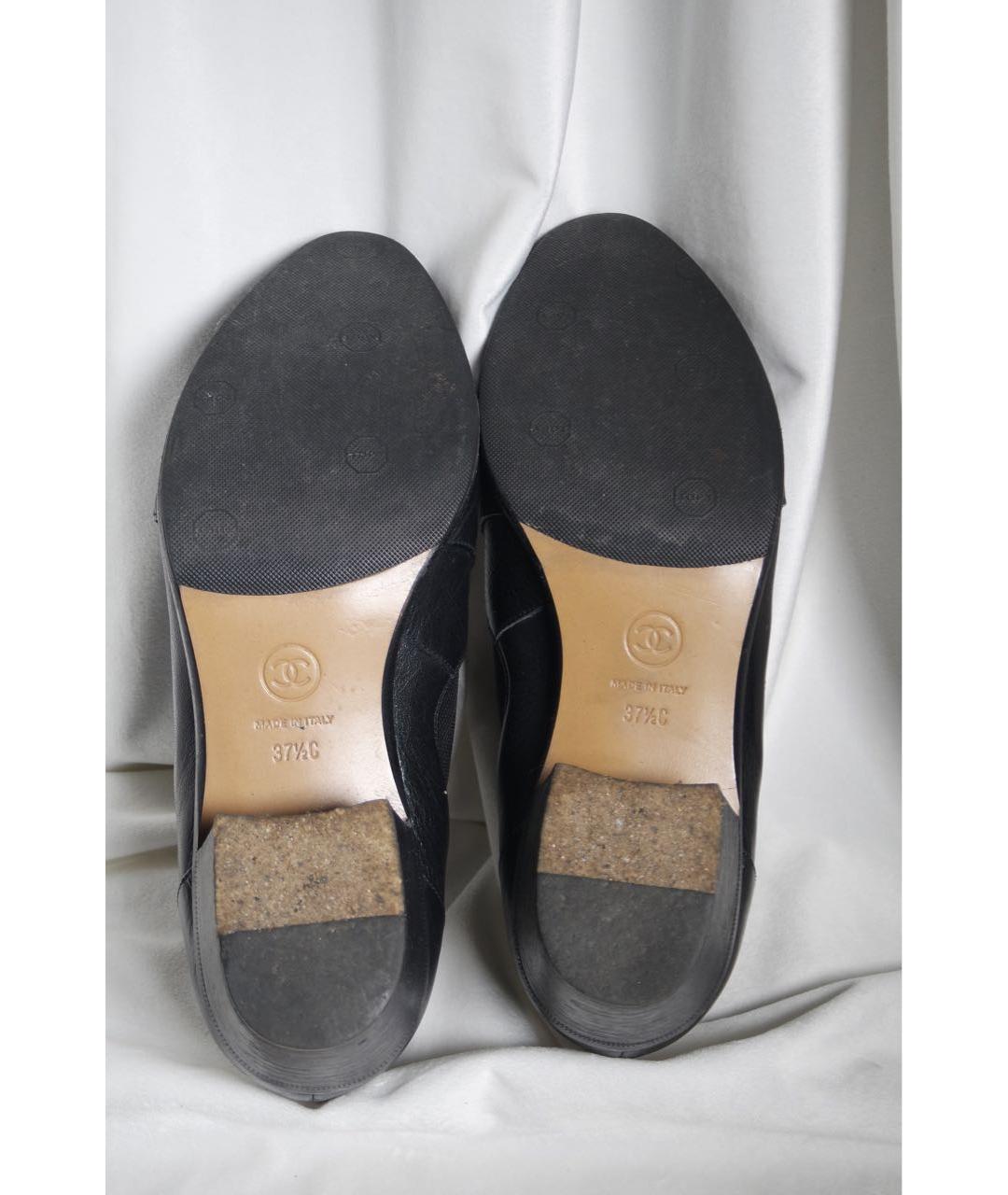 CHANEL Черные кожаные ботильоны, фото 4