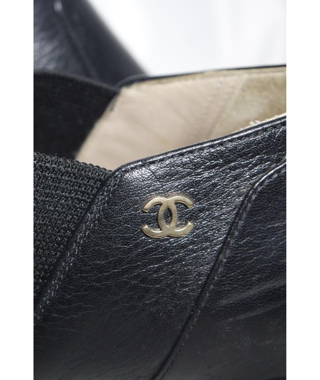 CHANEL Черные кожаные ботильоны, фото 3