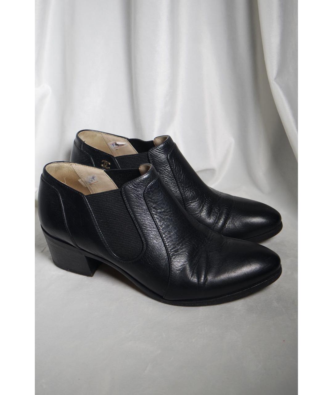 CHANEL Черные кожаные ботильоны, фото 9