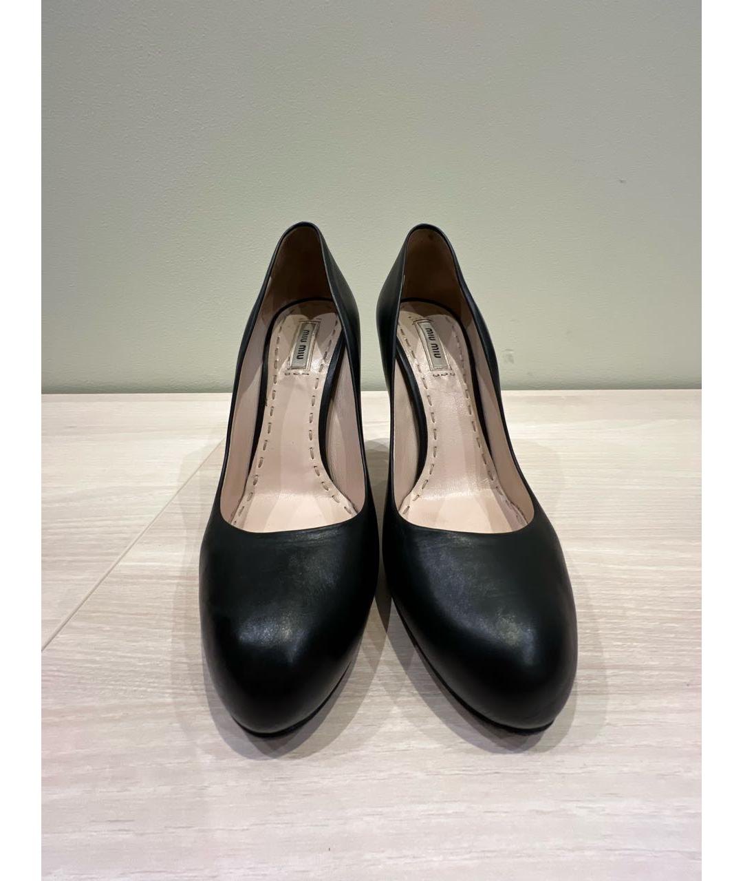 MIU MIU Черные кожаные туфли, фото 2