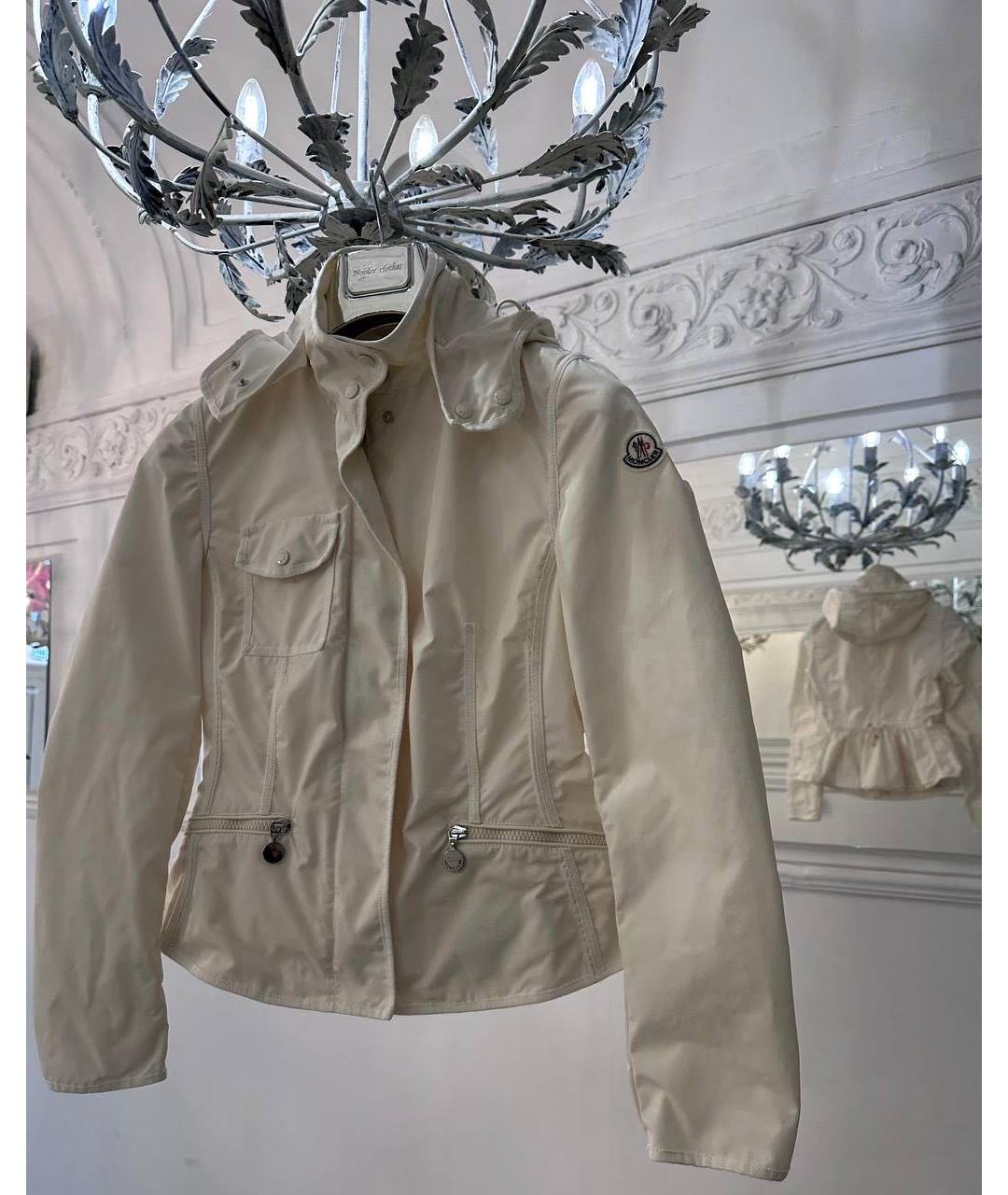 MONCLER Белая полиамидовая куртка, фото 8