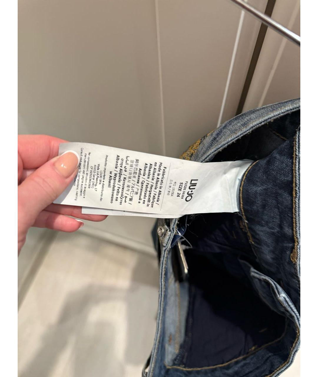 LIU JO Синие хлопковые джинсы слим, фото 5