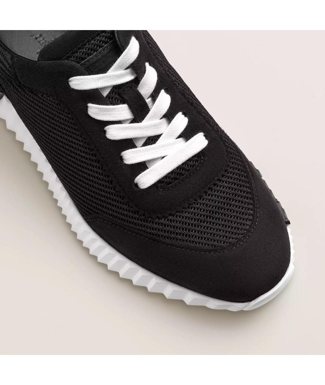 HERMES Черные замшевые кроссовки, фото 3