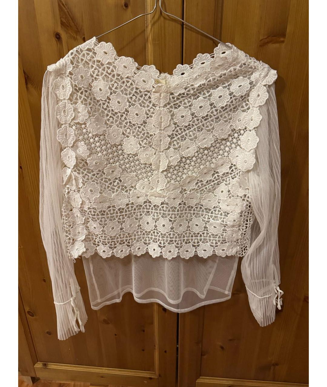 MAJE Белая полиэстеровая блузы, фото 5