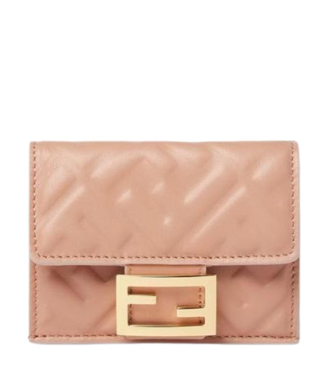 FENDI Розовый кожаный кошелек, фото 1