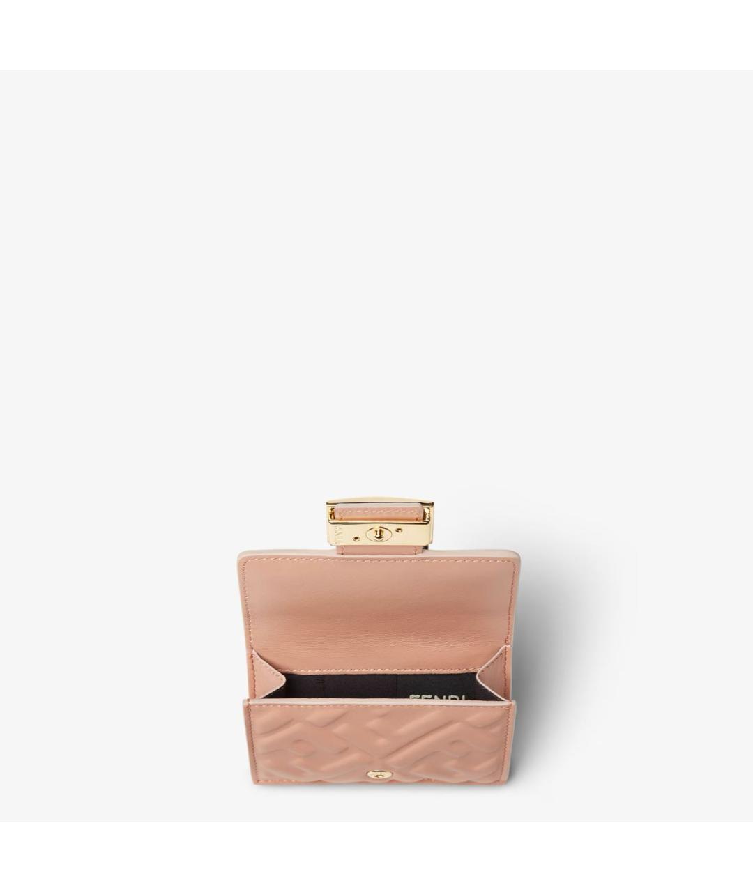 FENDI Розовый кожаный кошелек, фото 2