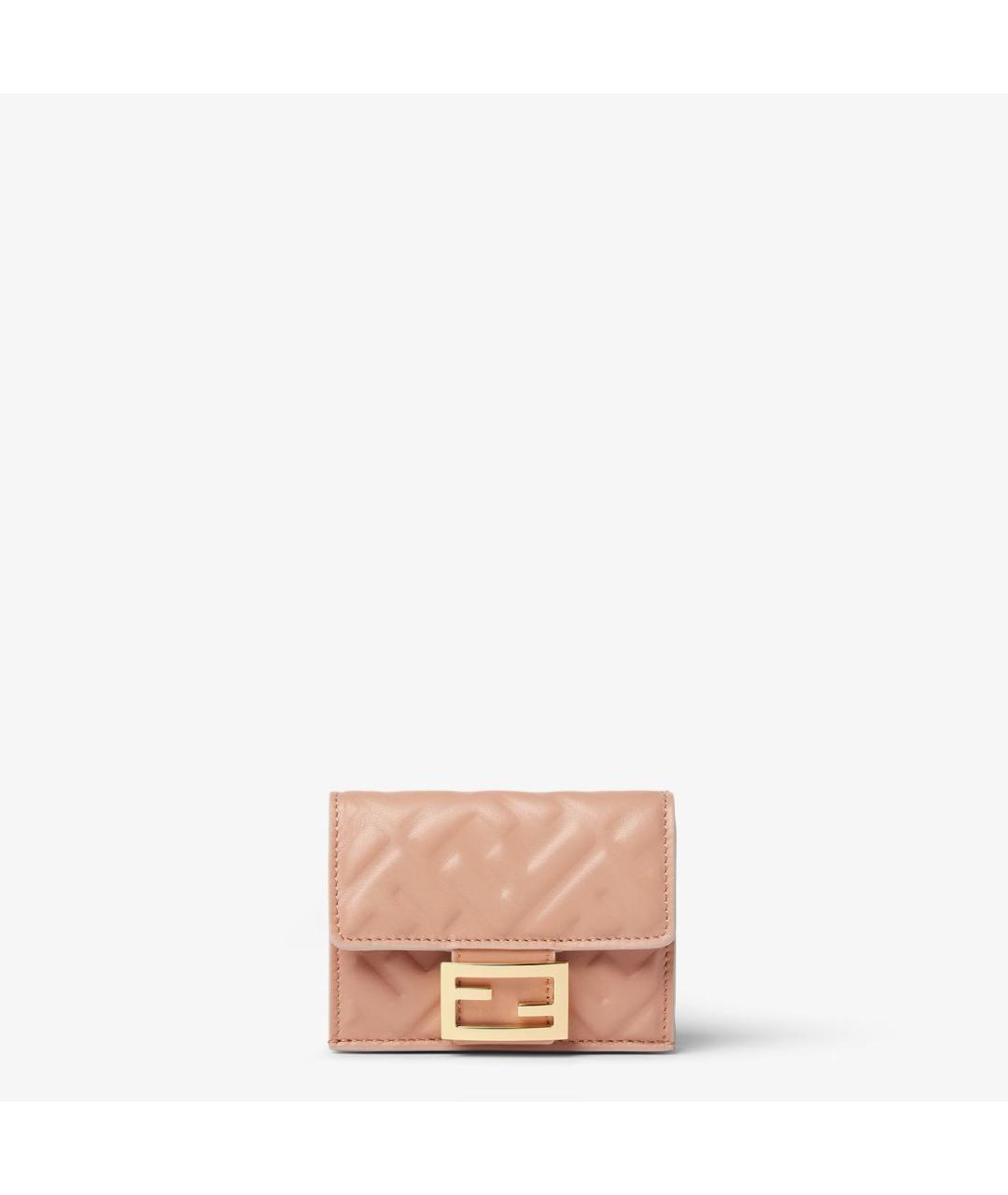 FENDI Розовый кожаный кошелек, фото 5