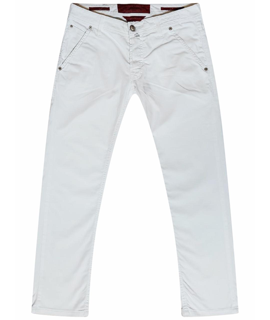 JACOB COHEN Белые хлопко-эластановые прямые джинсы, фото 1