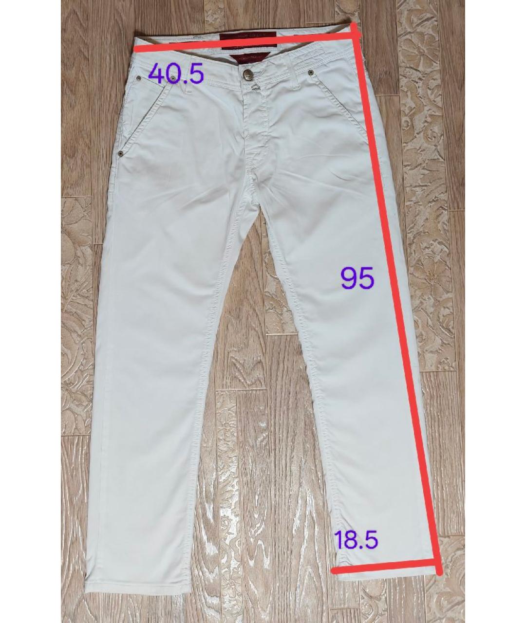 JACOB COHEN Белые хлопко-эластановые прямые джинсы, фото 8