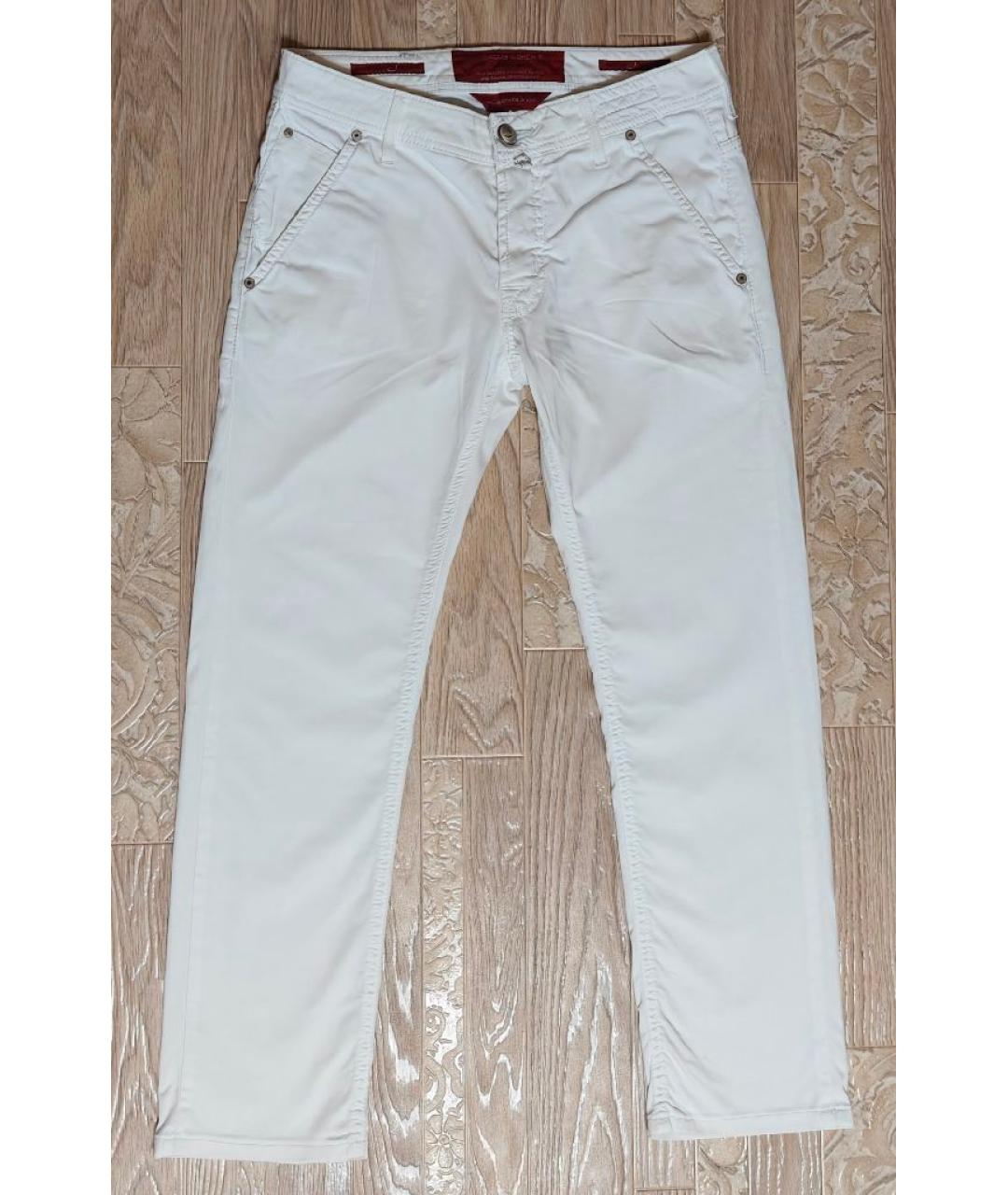 JACOB COHEN Белые хлопко-эластановые прямые джинсы, фото 9