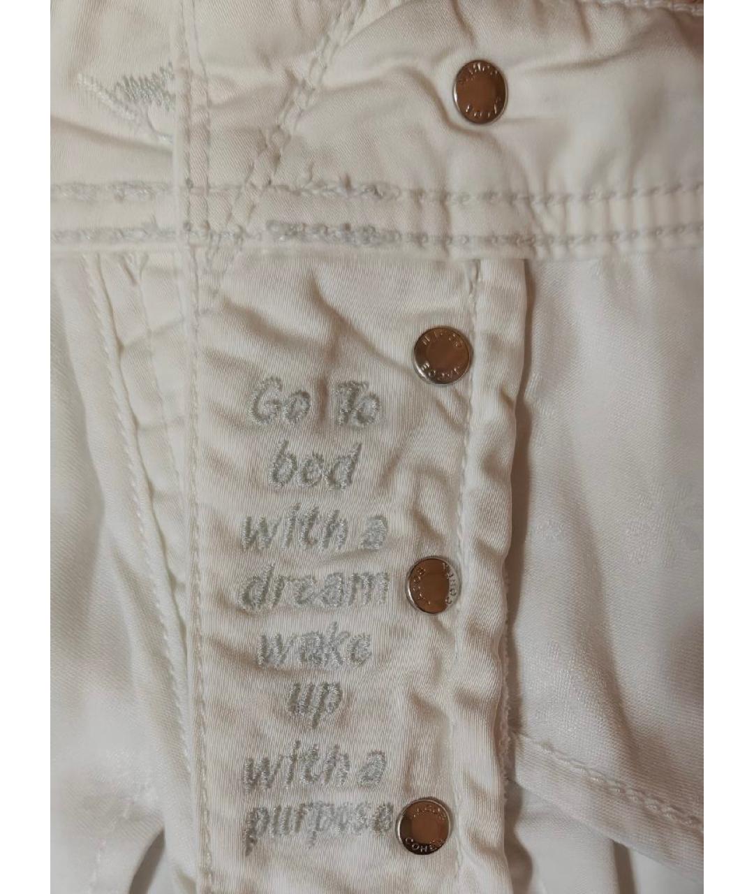 JACOB COHEN Белые хлопко-эластановые прямые джинсы, фото 7