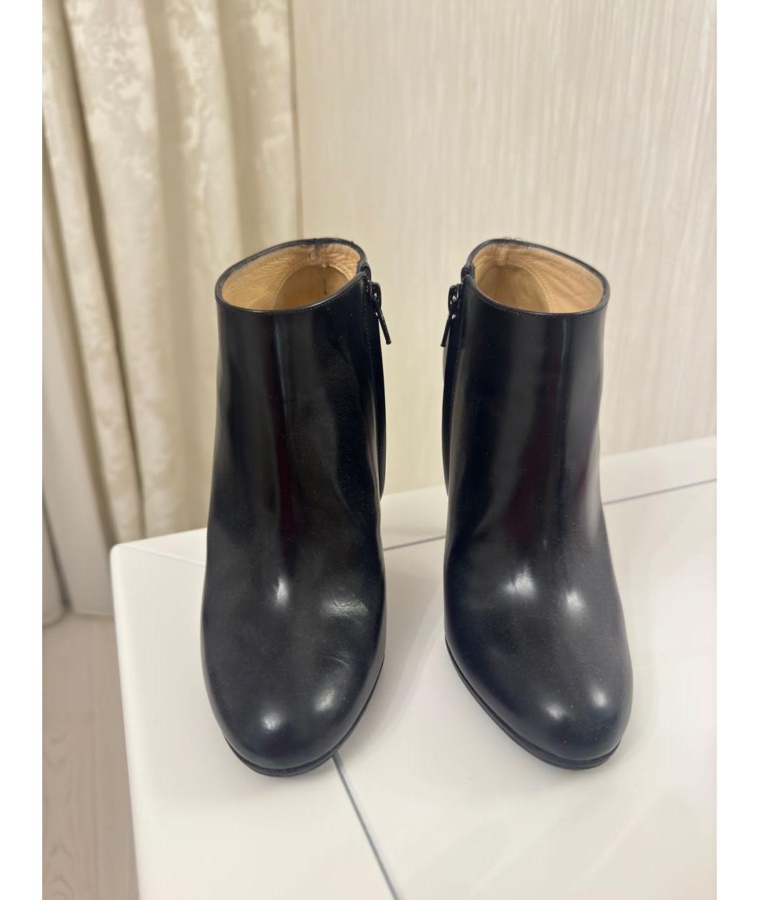 CHRISTIAN LOUBOUTIN Черные кожаные ботильоны, фото 2