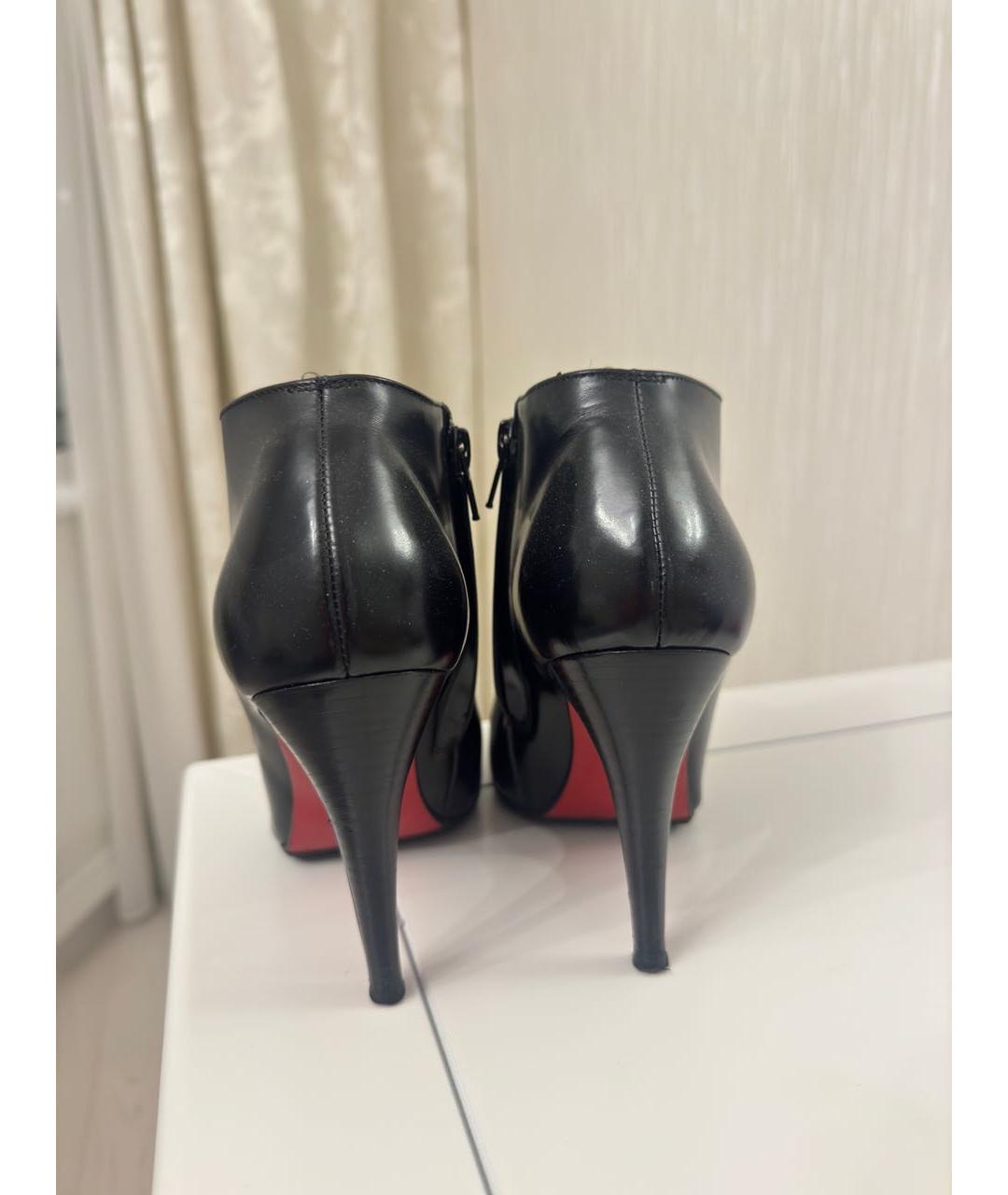 CHRISTIAN LOUBOUTIN Черные кожаные ботильоны, фото 3