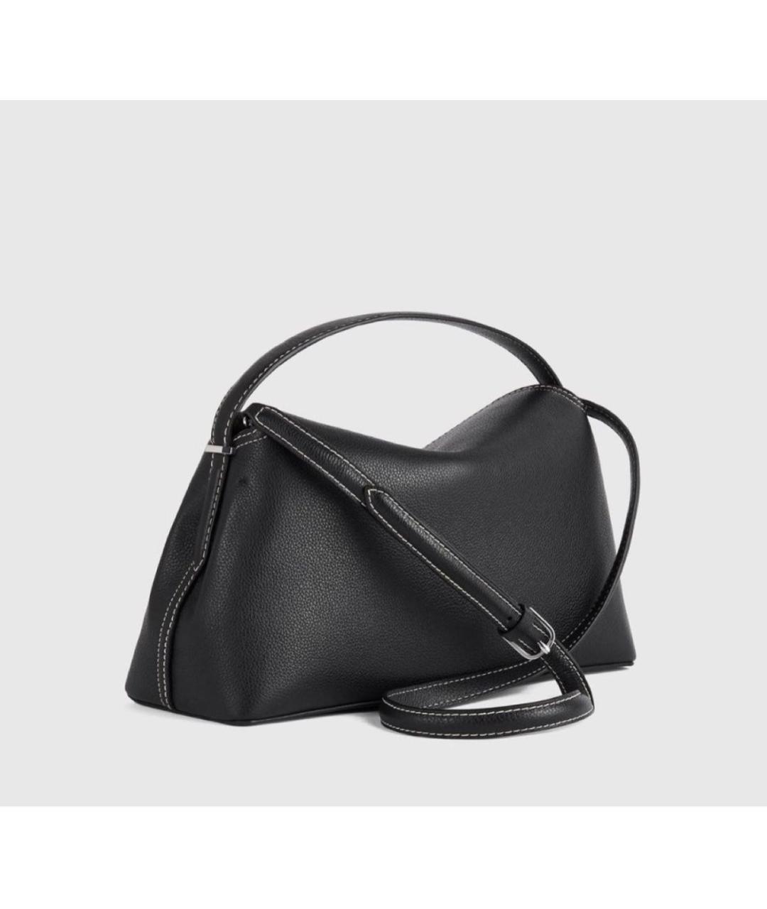 TOTEME Черная кожаная сумка через плечо, фото 3