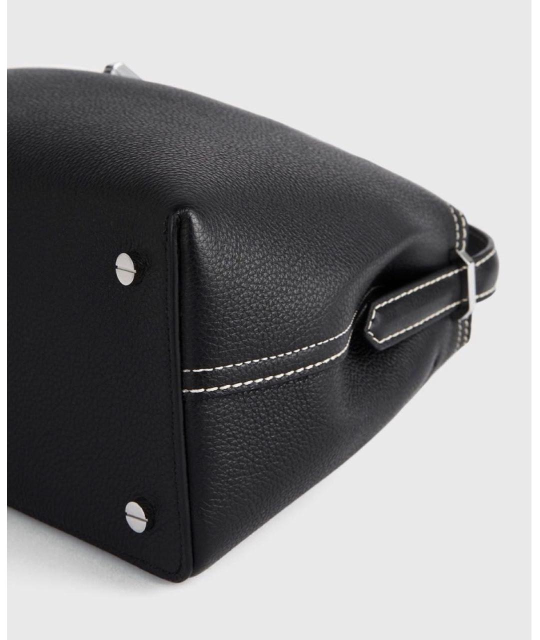 TOTEME Черная кожаная сумка через плечо, фото 4