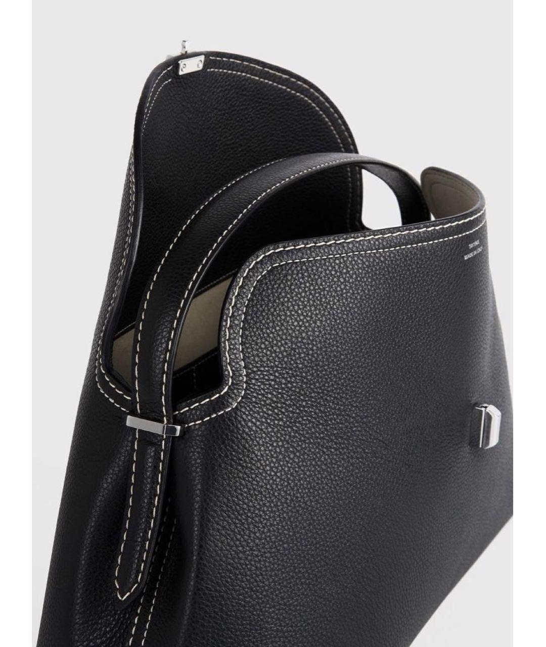 TOTEME Черная кожаная сумка через плечо, фото 2