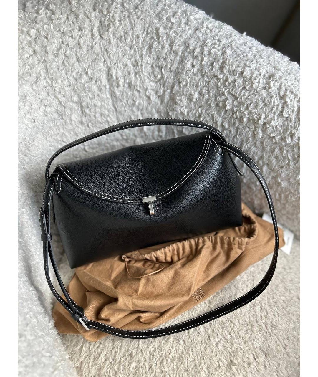 TOTEME Черная кожаная сумка через плечо, фото 5