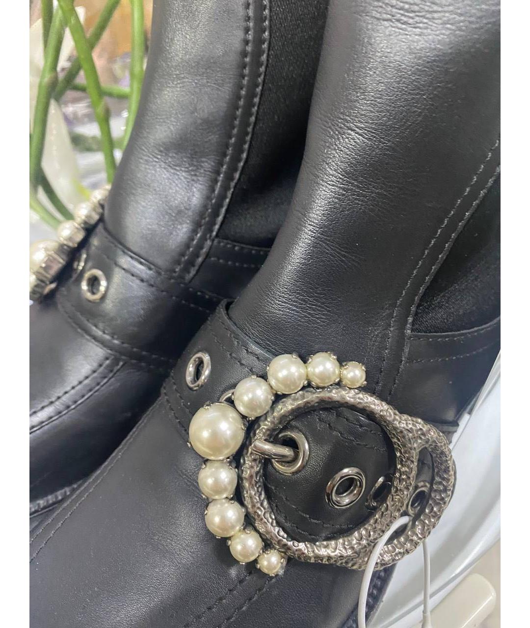 MIU MIU Черные кожаные ботильоны, фото 2