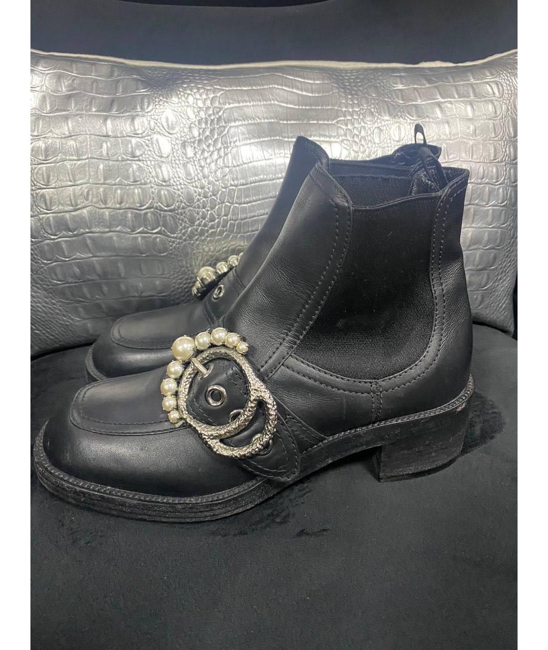 MIU MIU Черные кожаные ботильоны, фото 7