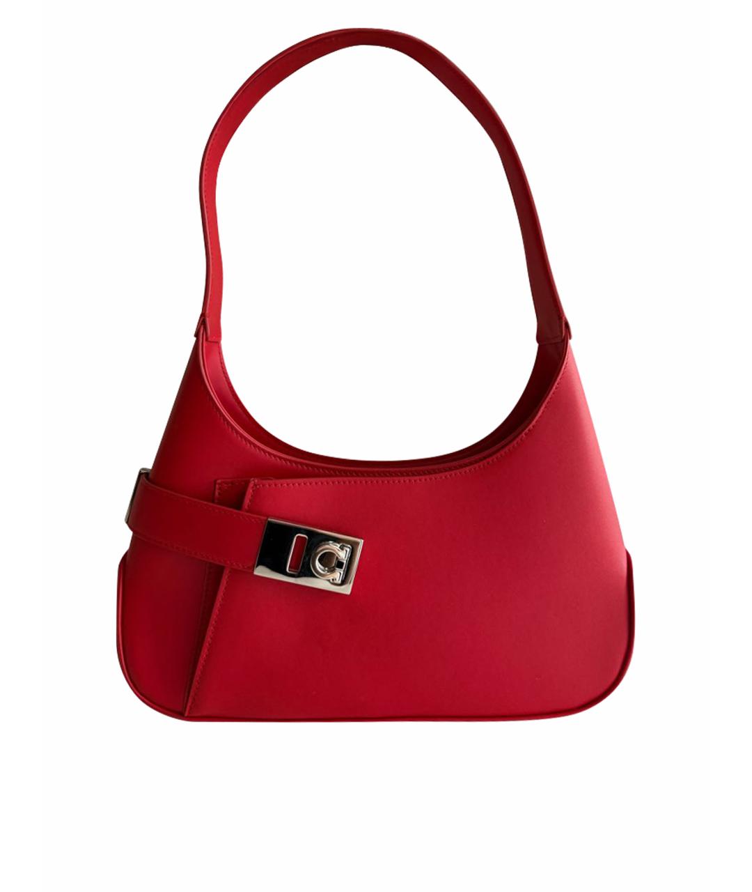 FERRAGAMO Красная кожаная сумка через плечо, фото 1