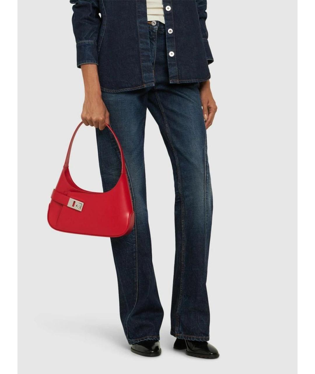 FERRAGAMO Красная кожаная сумка через плечо, фото 5