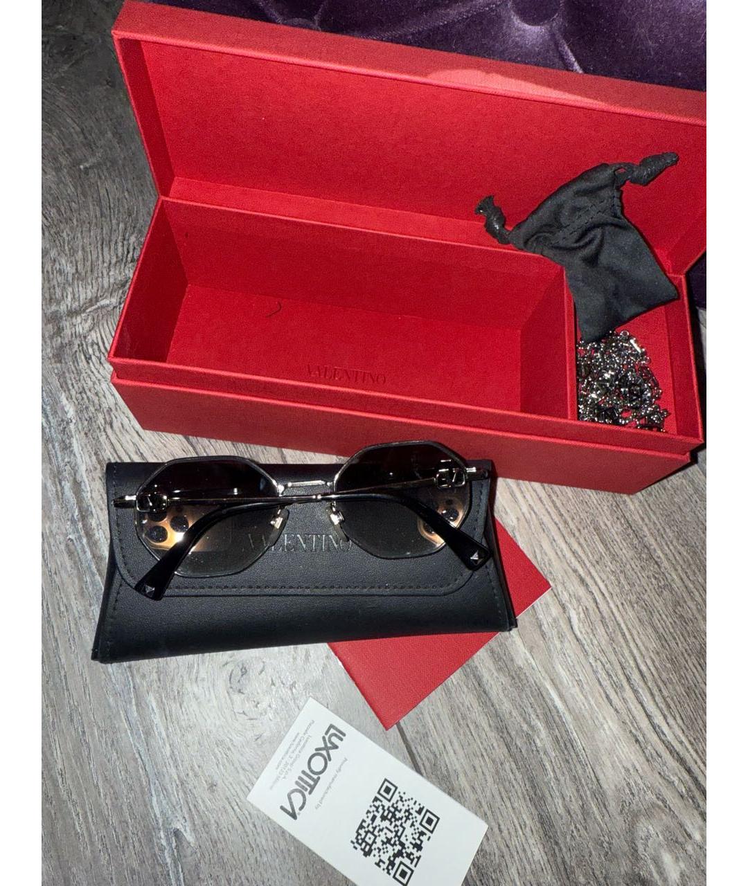 VALENTINO Серебряные металлические солнцезащитные очки, фото 2