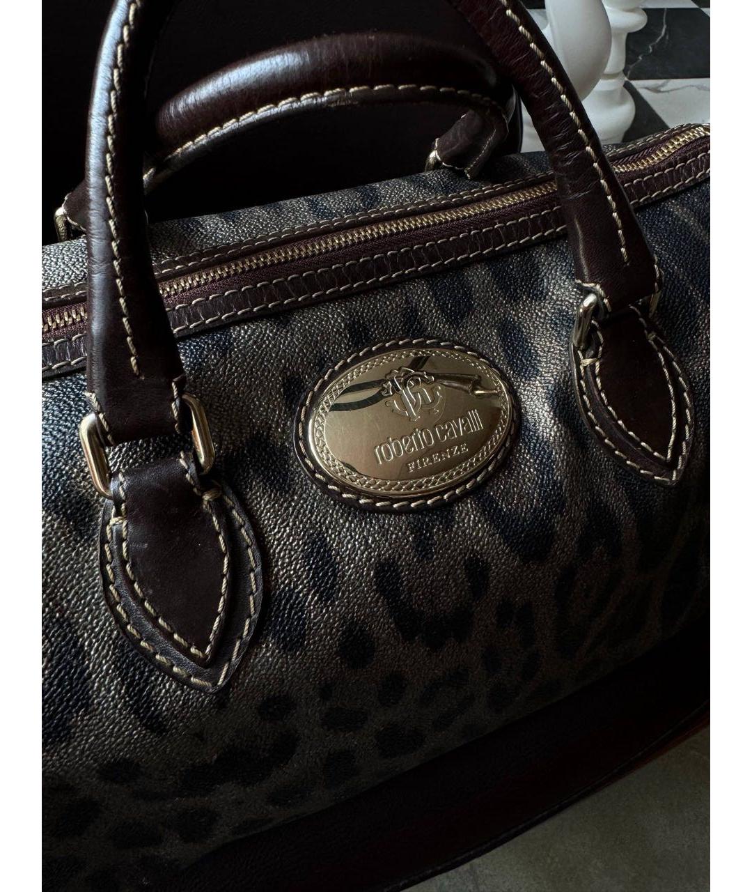 ROBERTO CAVALLI Мульти кожаная сумка с короткими ручками, фото 4