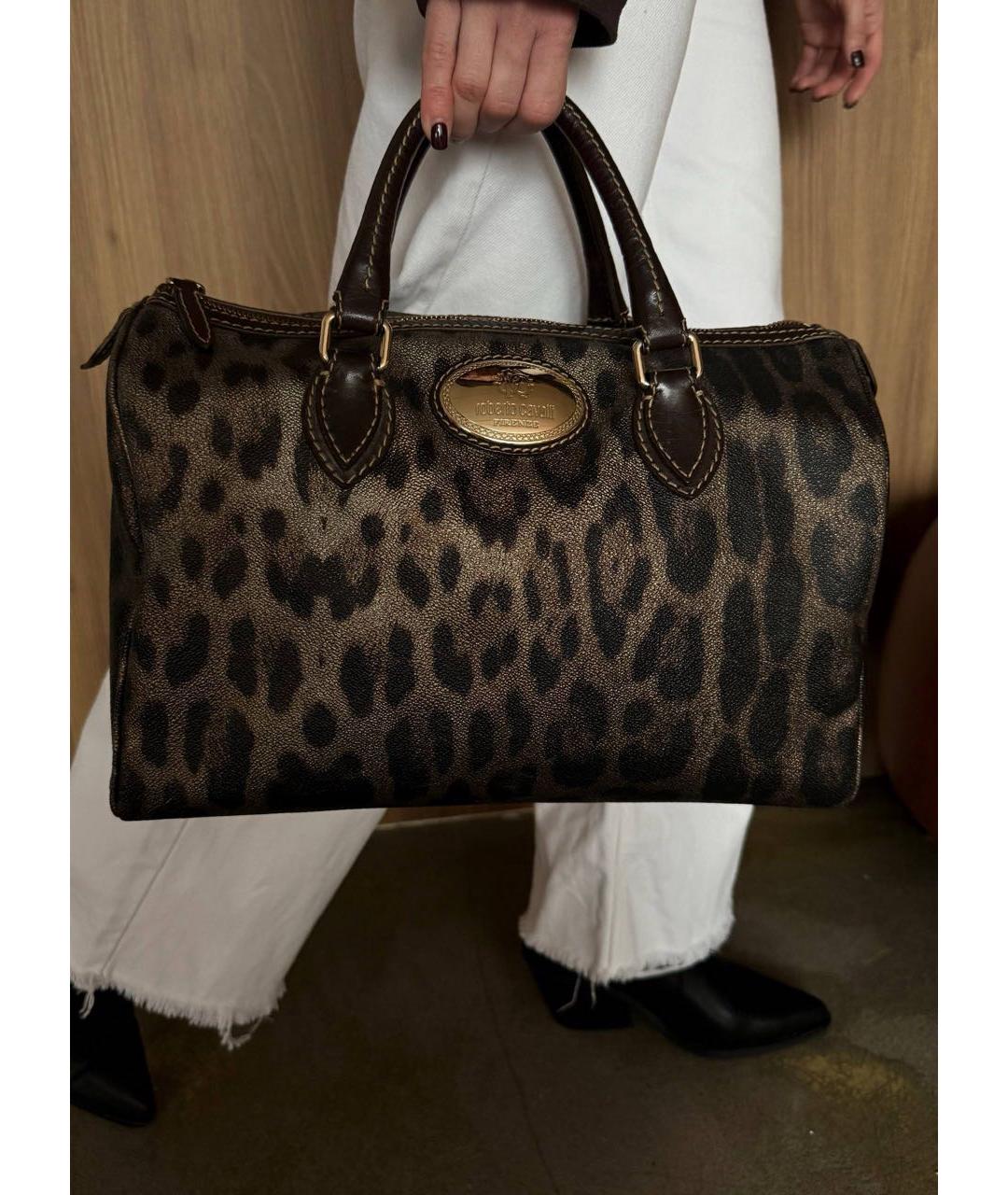 ROBERTO CAVALLI Мульти кожаная сумка с короткими ручками, фото 2