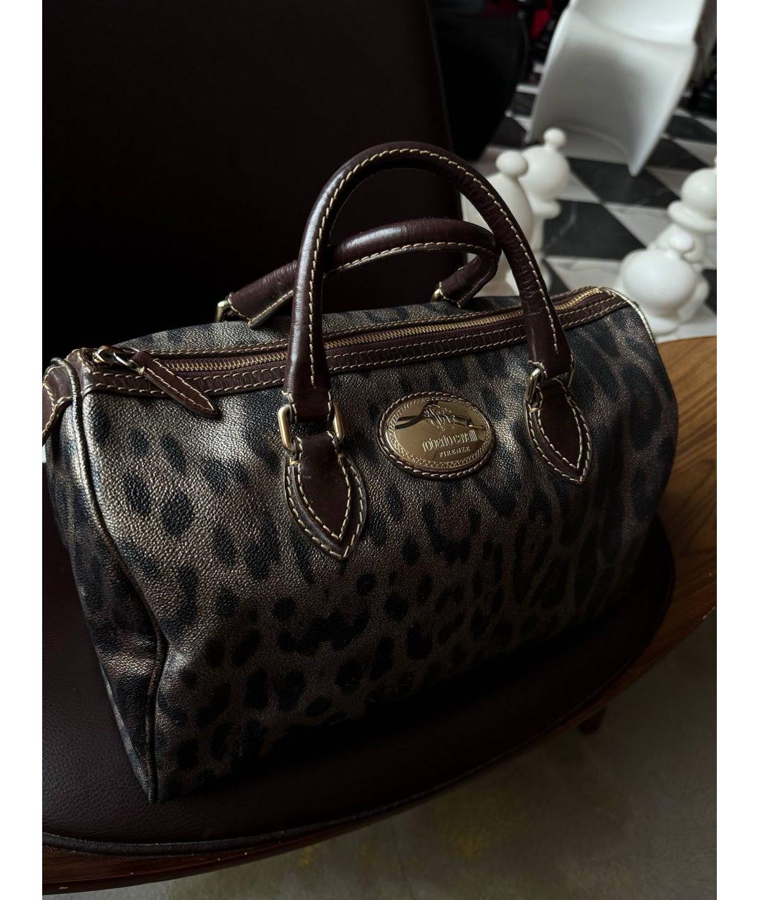 ROBERTO CAVALLI Мульти кожаная сумка с короткими ручками, фото 3