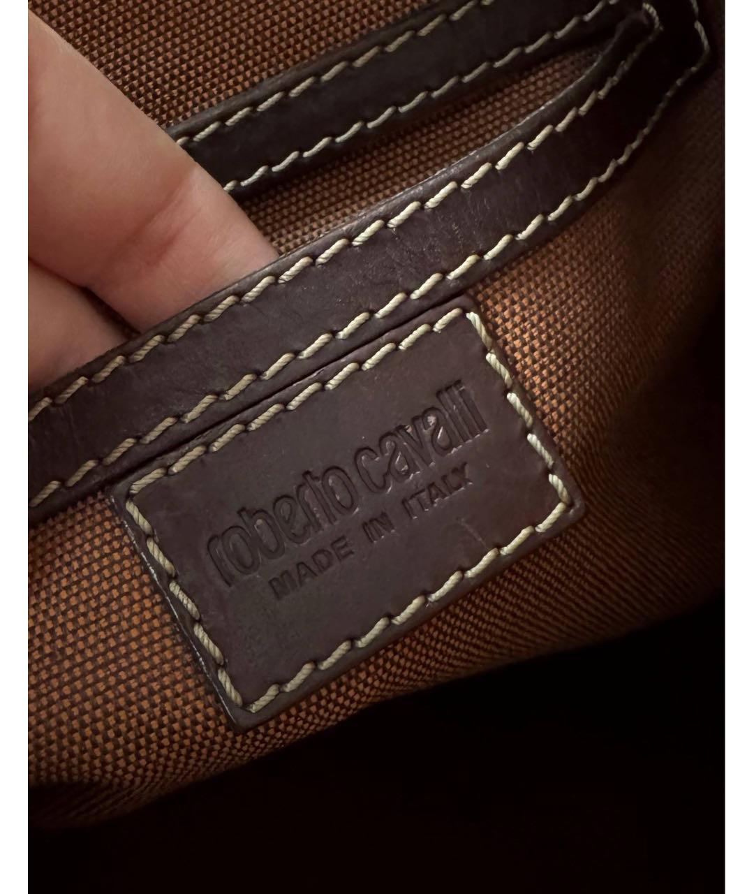 ROBERTO CAVALLI Мульти кожаная сумка с короткими ручками, фото 5