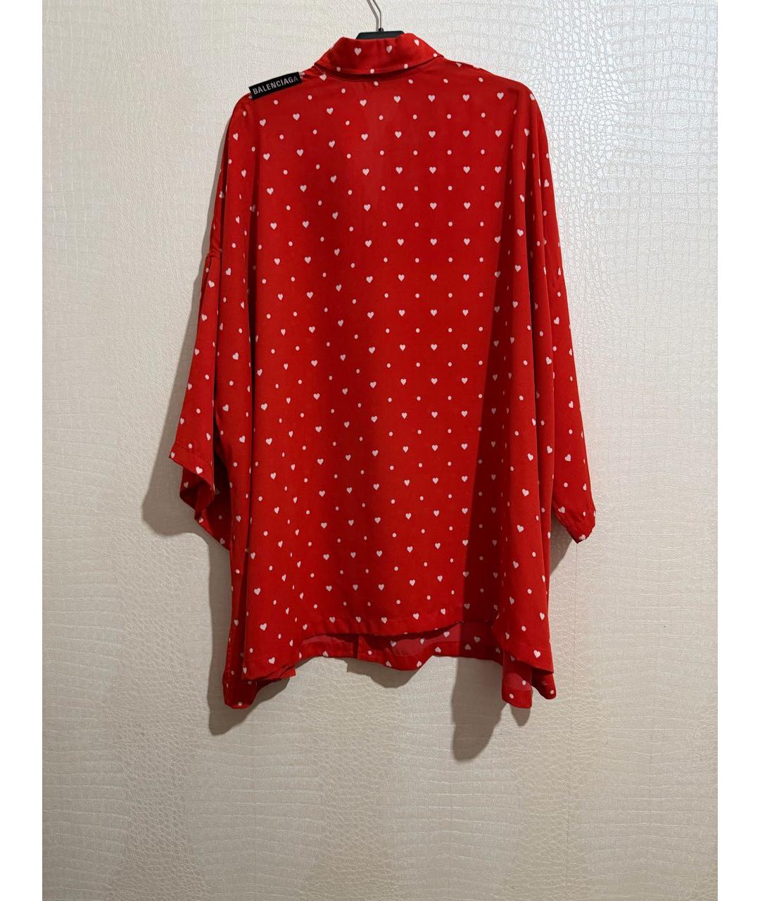 BALENCIAGA Красная шелковая рубашка, фото 2