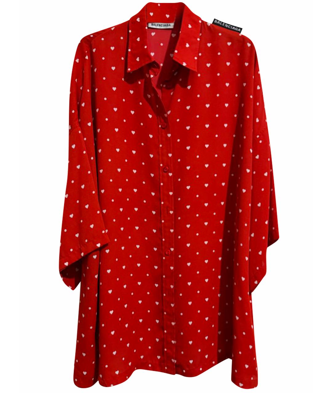 BALENCIAGA Красная шелковая рубашка, фото 1