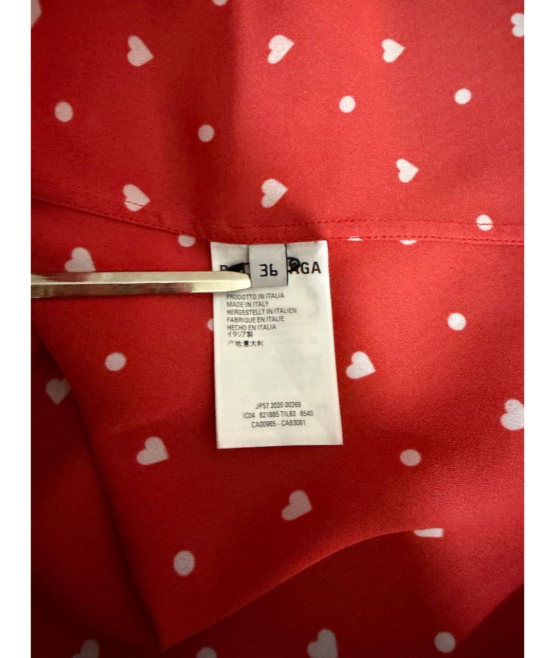 BALENCIAGA Красная шелковая рубашка, фото 3