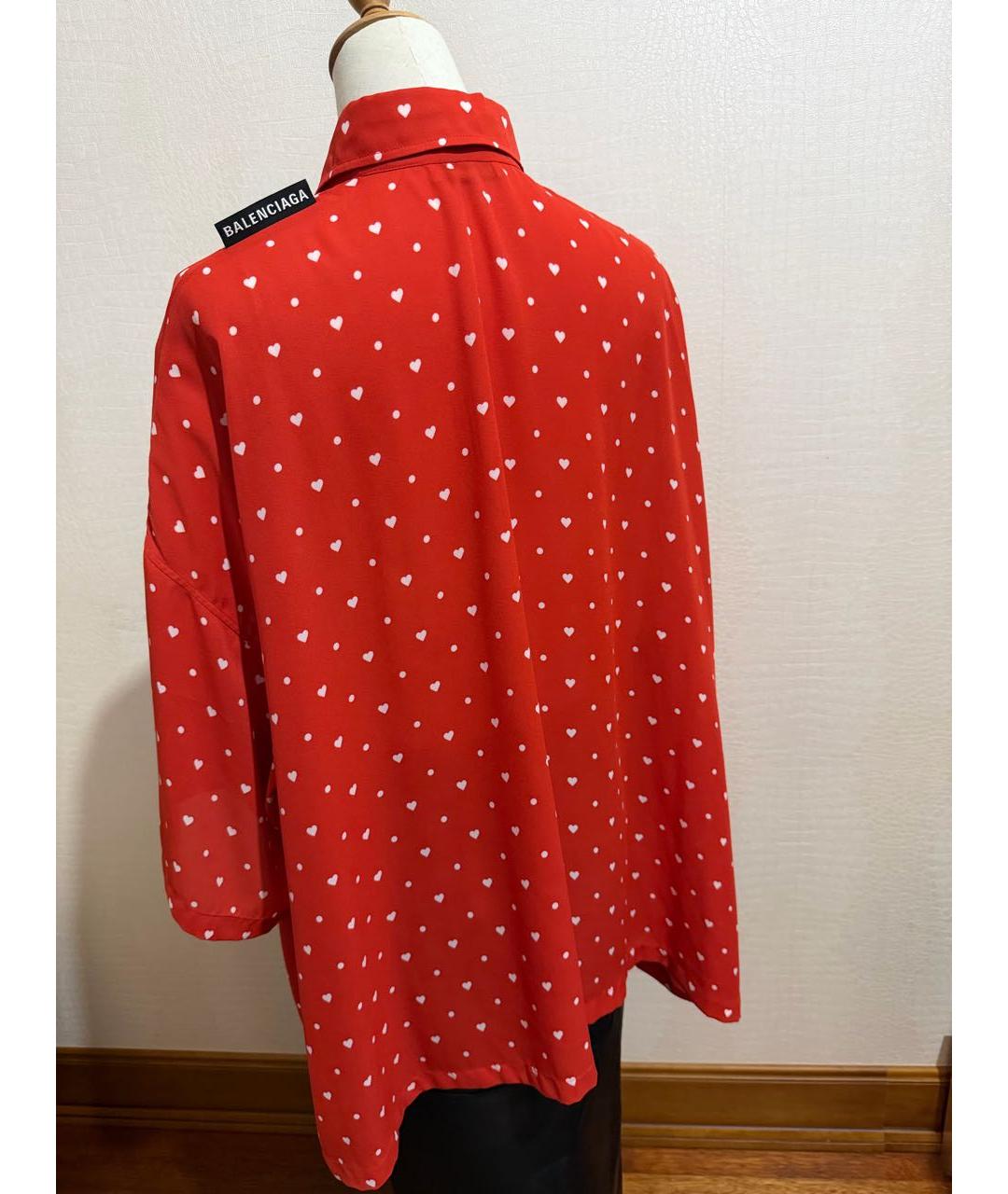 BALENCIAGA Красная шелковая рубашка, фото 7