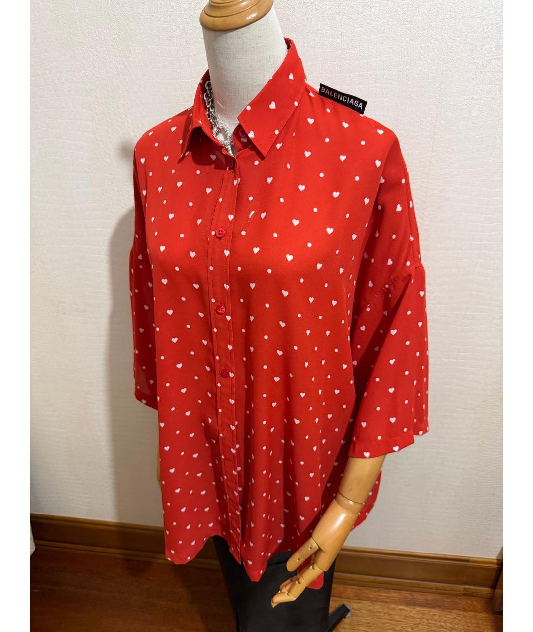 BALENCIAGA Красная шелковая рубашка, фото 6