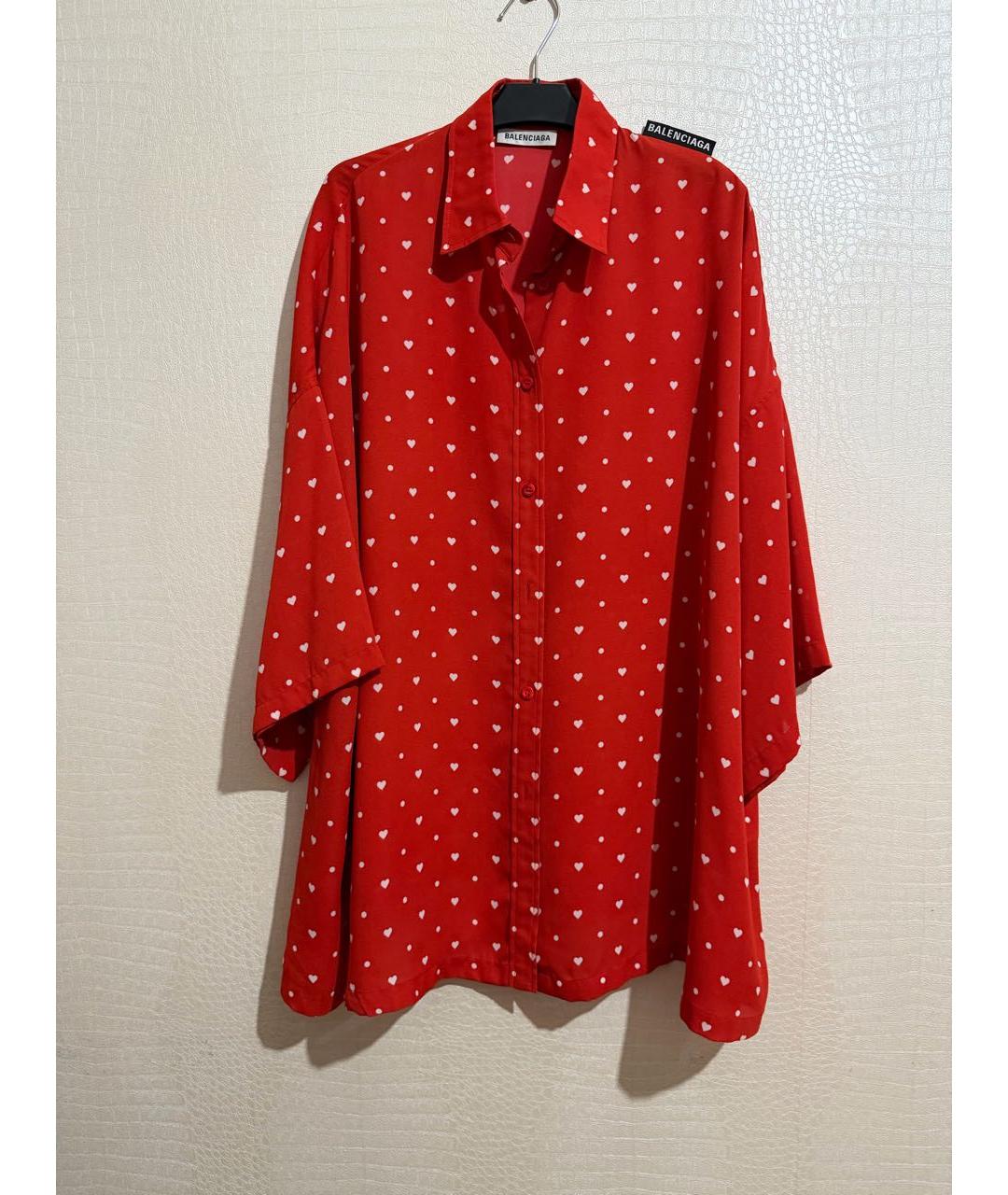 BALENCIAGA Красная шелковая рубашка, фото 8