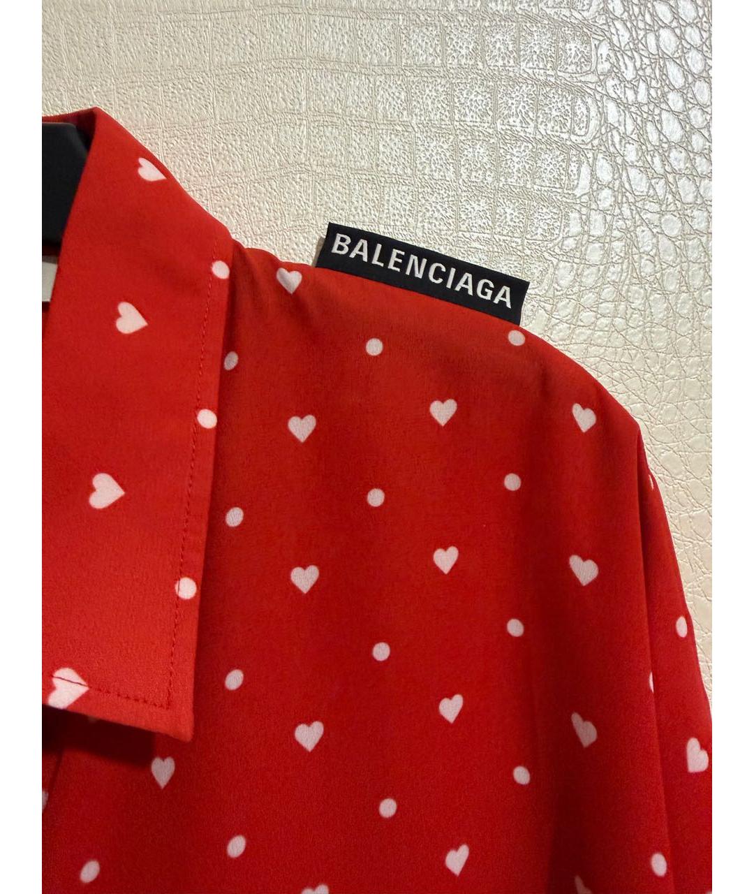 BALENCIAGA Красная шелковая рубашка, фото 5