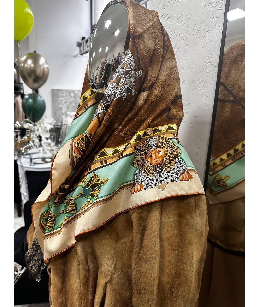 CARTIER Горчичный шелковый платок, фото 6