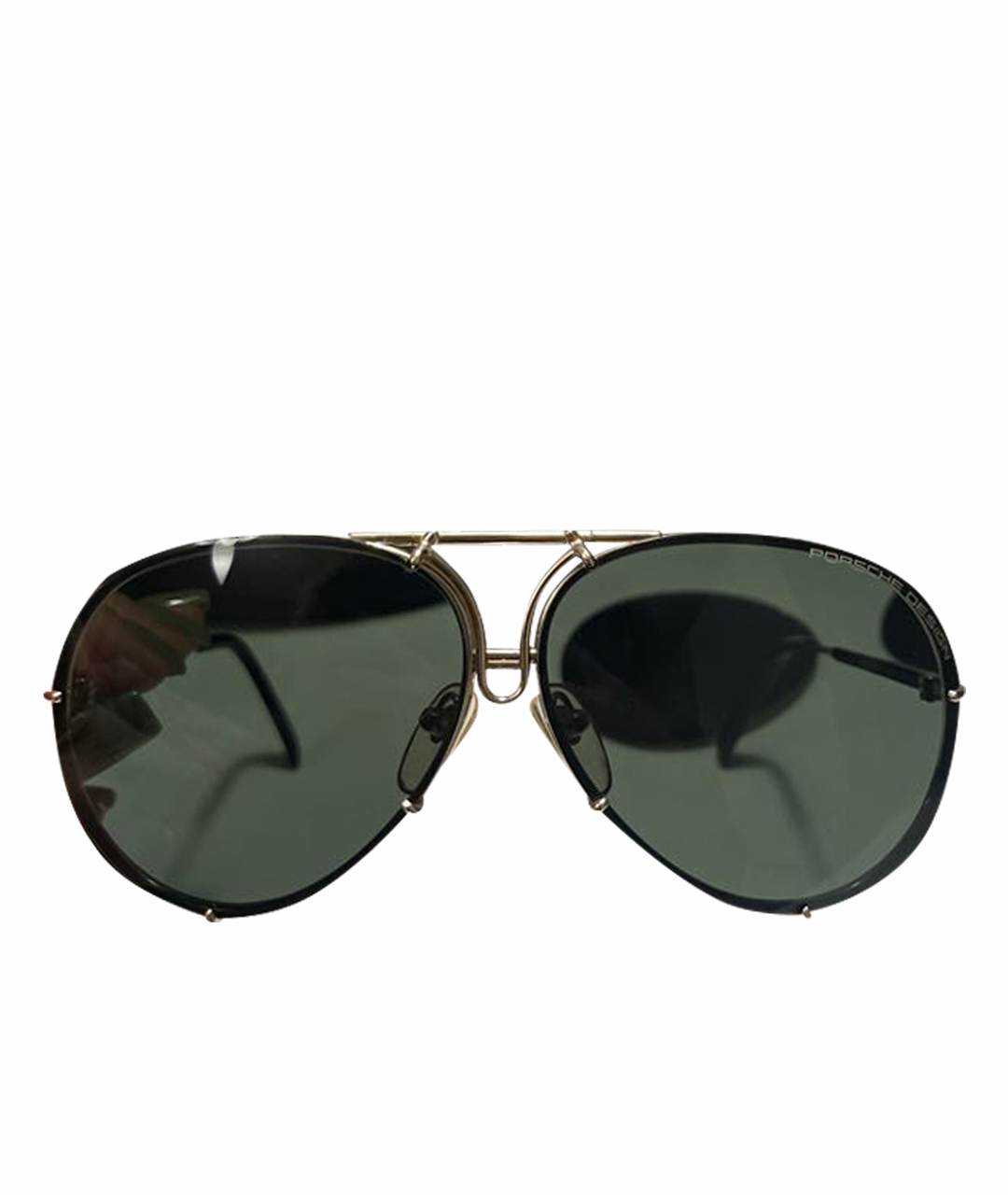 PORSCHE DESIGN Золотые металлические солнцезащитные очки, фото 1
