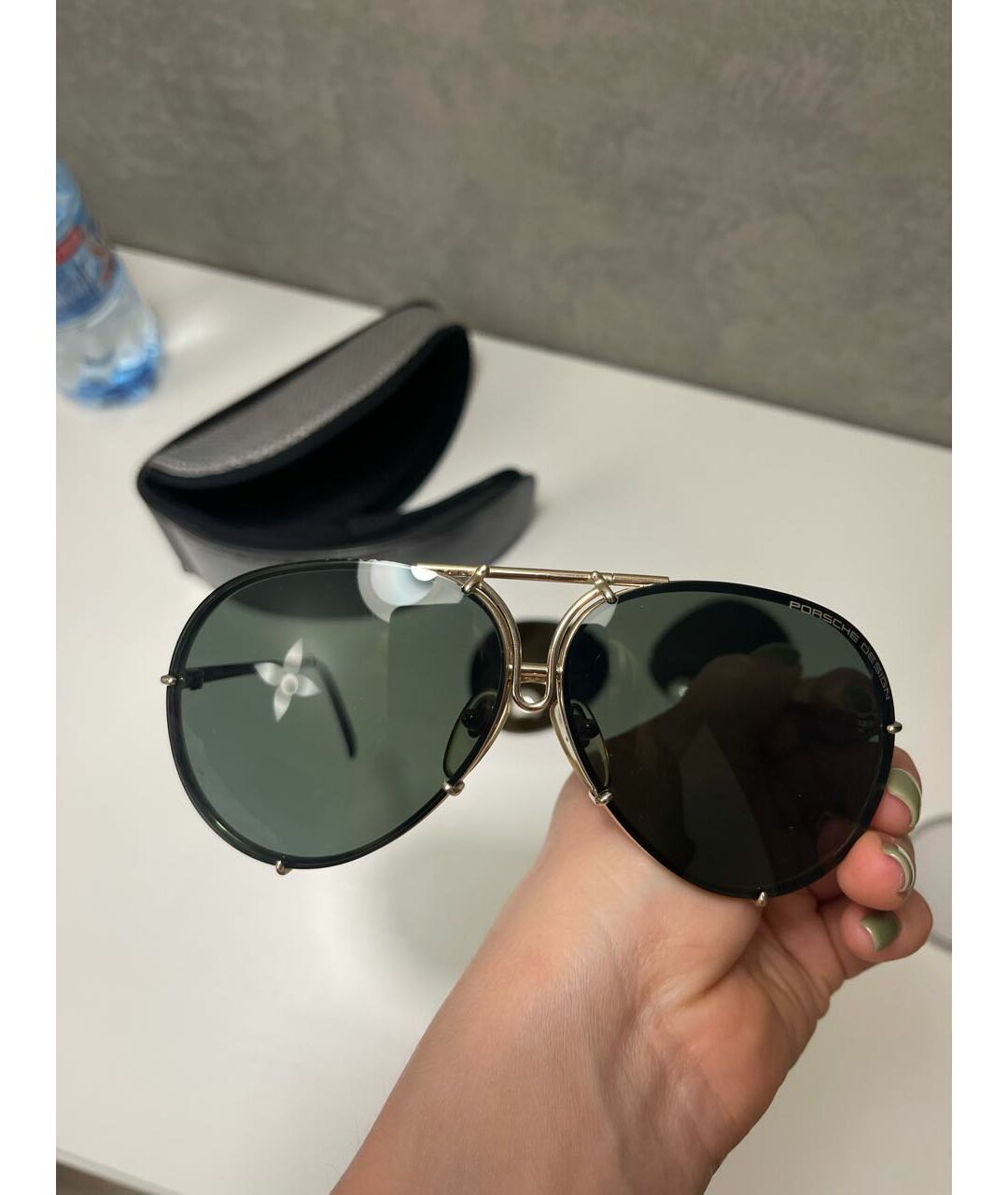 PORSCHE DESIGN Золотые металлические солнцезащитные очки, фото 5