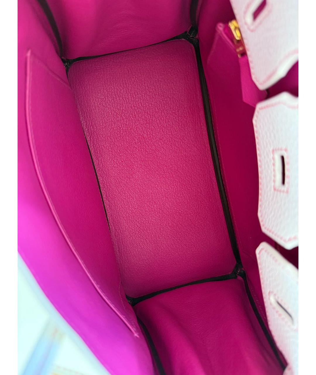 HERMES Белая кожаная сумка с короткими ручками, фото 5